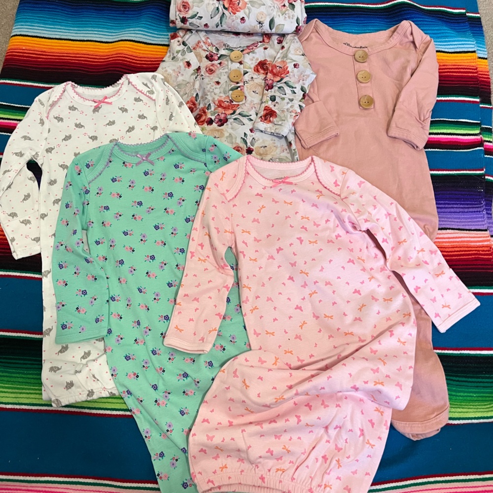 NWOT Baby girl sleeper gown bundle